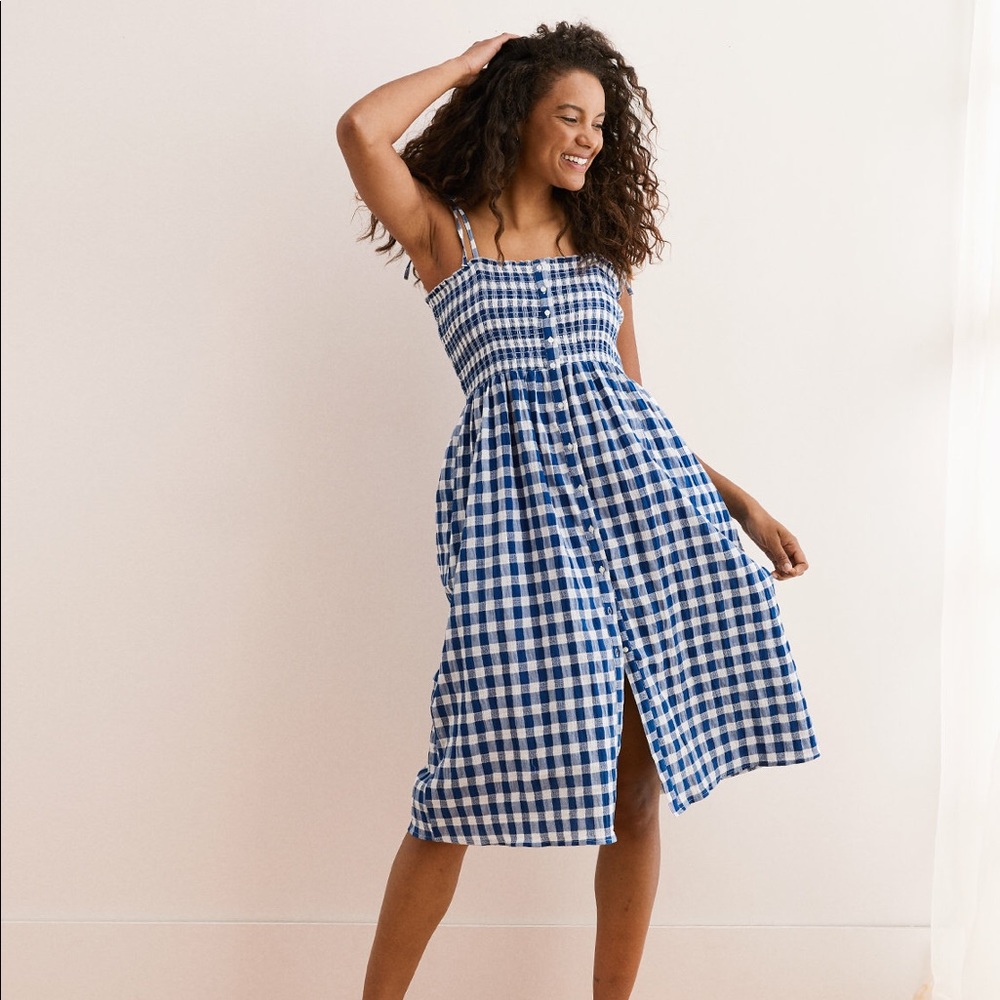 Aerie Smocked Button Down Dress